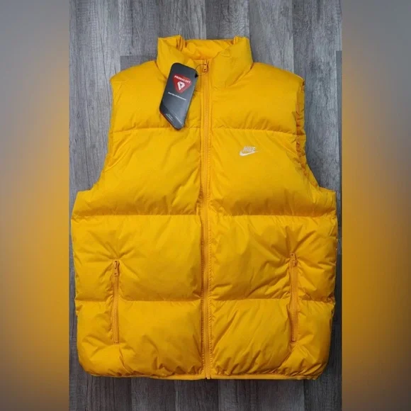 Nike PrimaLoft 🔥 Sportswear Club Water Repellent Yellow Puffer Vest FB7373-739 - Picture 5 of 13